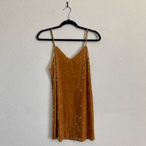 Mustard Yellow Velvet Dress
